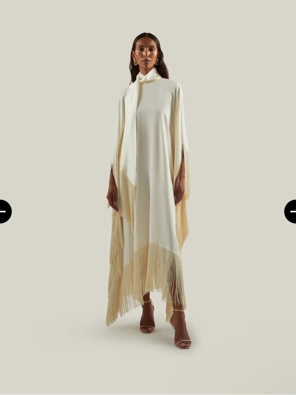 NEW Taller Marmo Fringed Cream MRS ROSS Kaftan one size